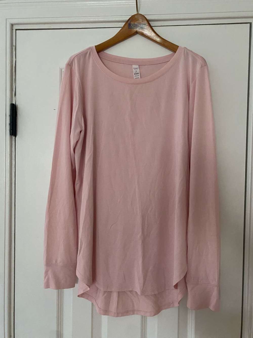 Women's Zyia Active Long Sleeve Scoop Neck Top - Light Pink